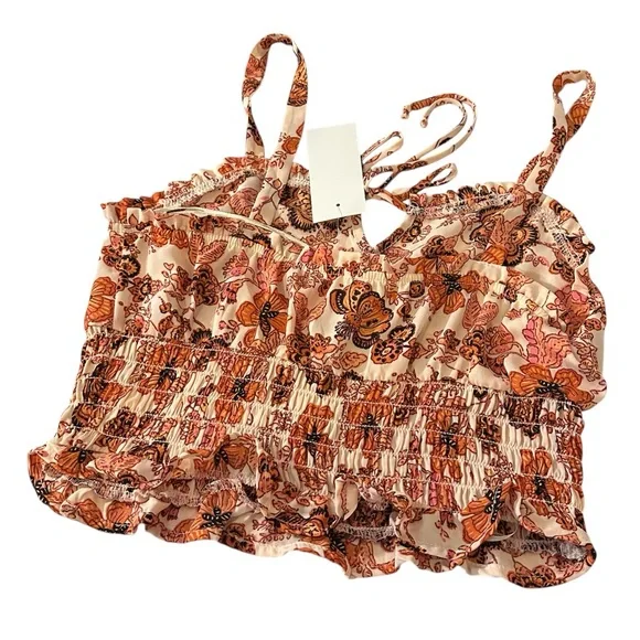 Sienna Sky Floral Print Crop Tank Top L - Picture 4 of 4